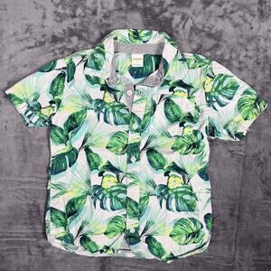 Gymboree Boys Short Sleeve Shirt 5T Tropical Leaf Print Multicolor